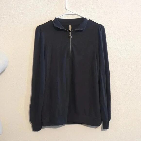 SoyaConcept Quarter Zip Pullover Blue Grey Light Sweater Size M - Picture 2 of 5